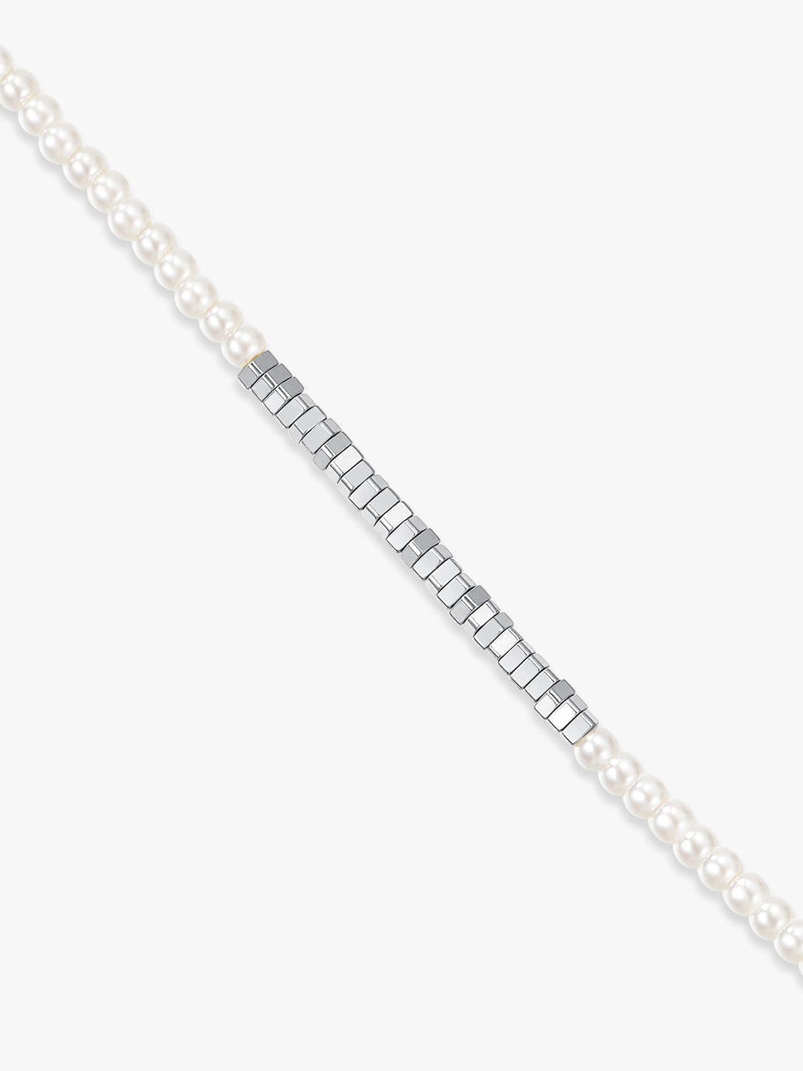 Silver Pearl-mixed Necklace