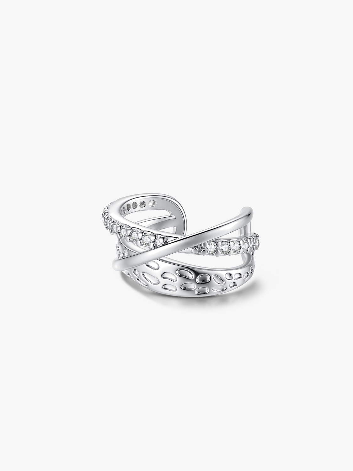 Silver Interlace Ear Cuff