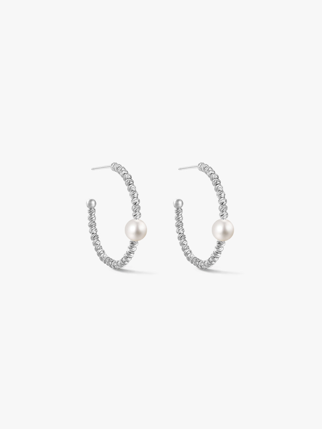 Silver Helix Hoops