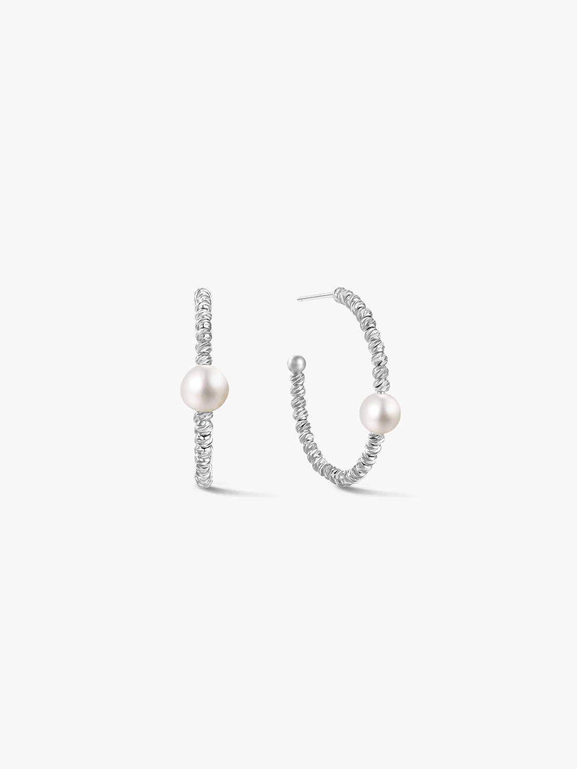 Silver Helix Hoops