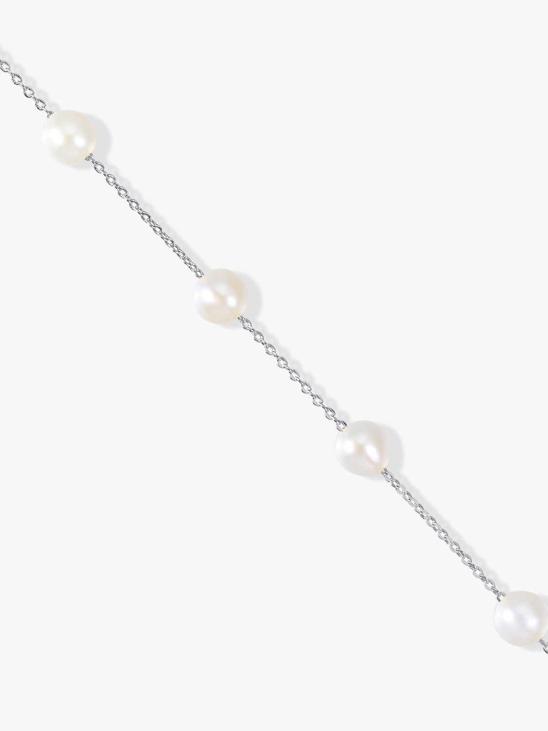 Silver Pearl Station Bracelet