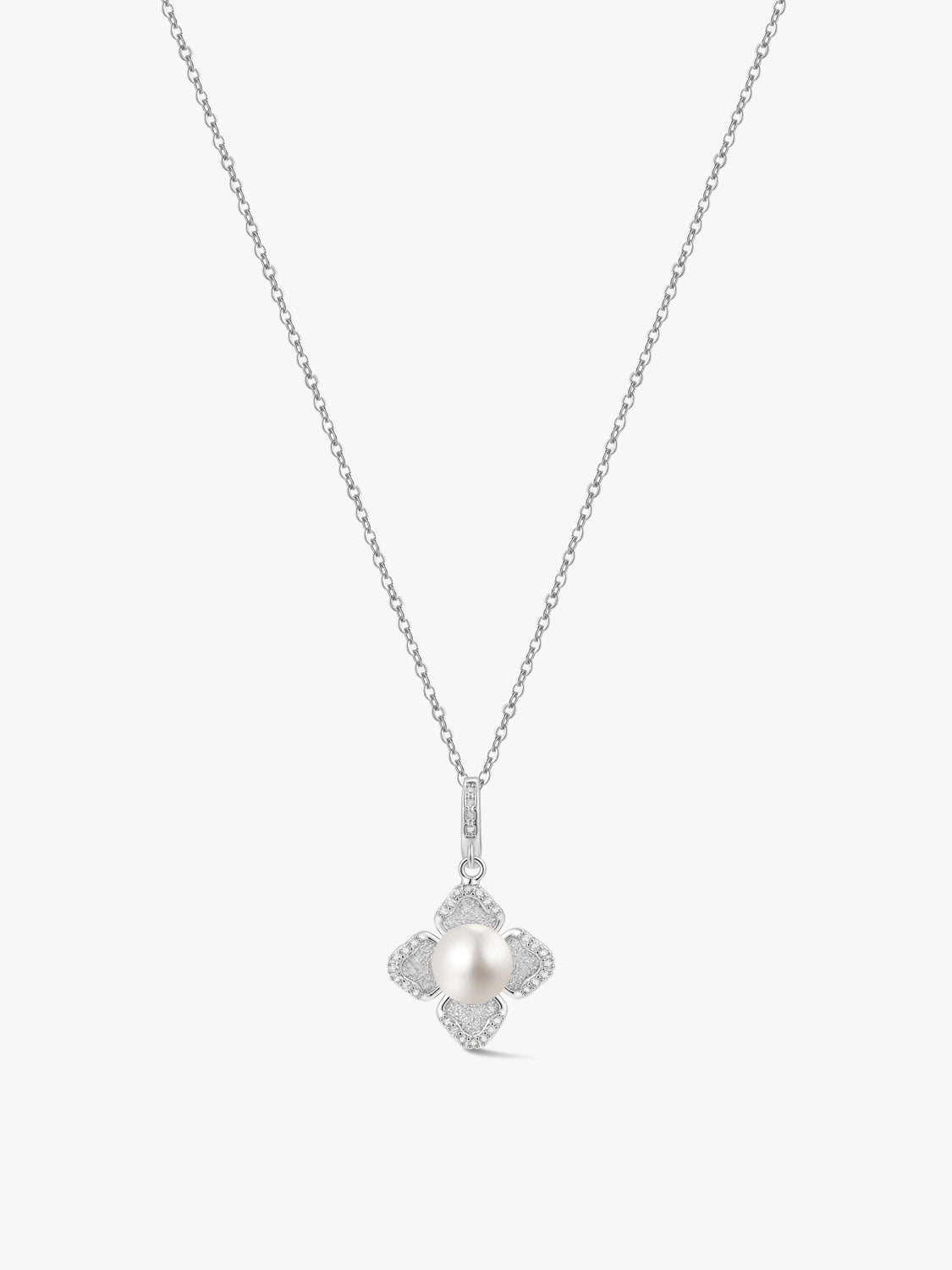 Silver Rosette Pendant Necklace