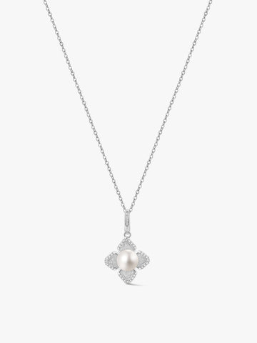 Silver Rosette Pendant Necklace