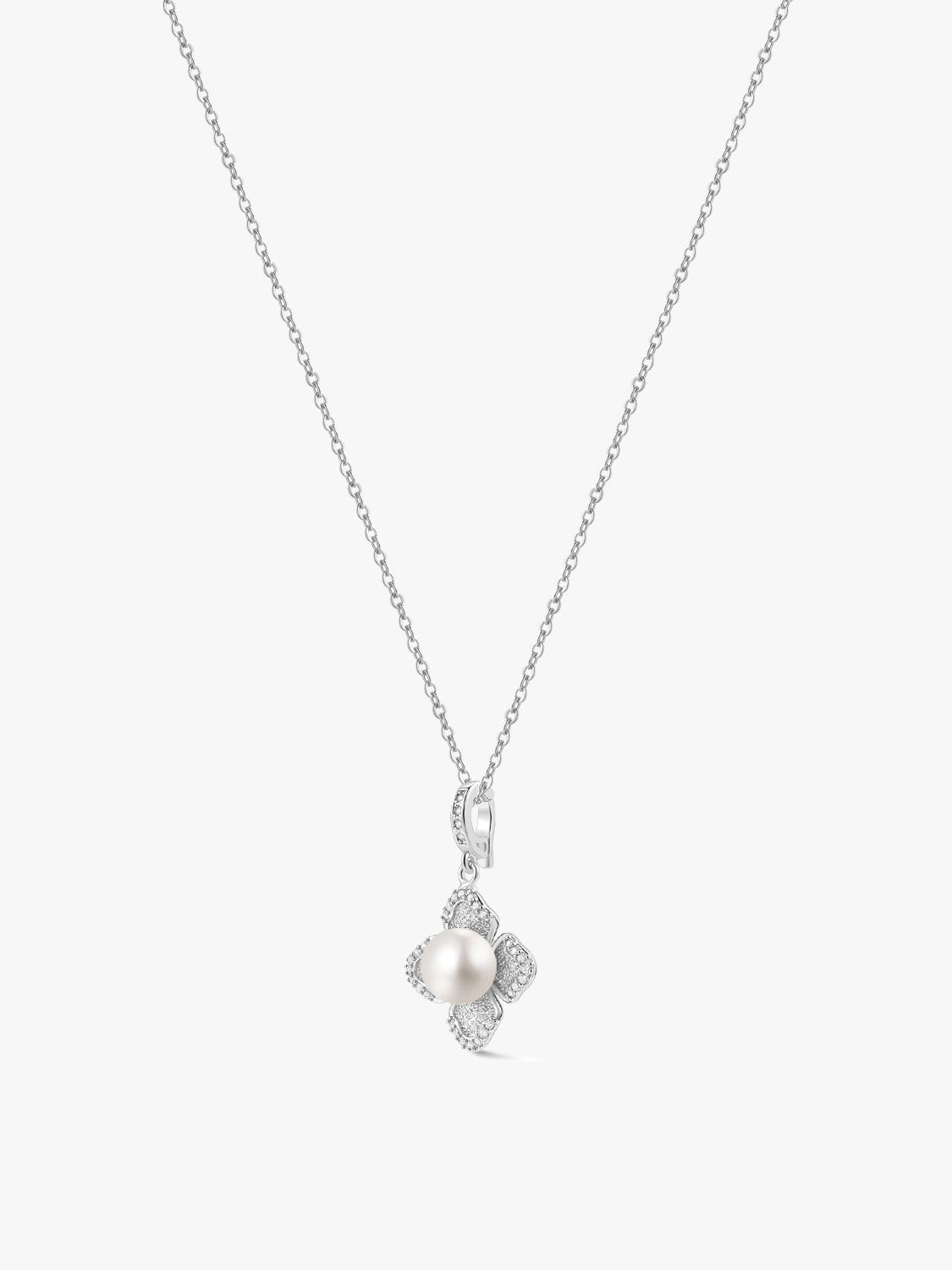 Silver Rosette Pendant Necklace