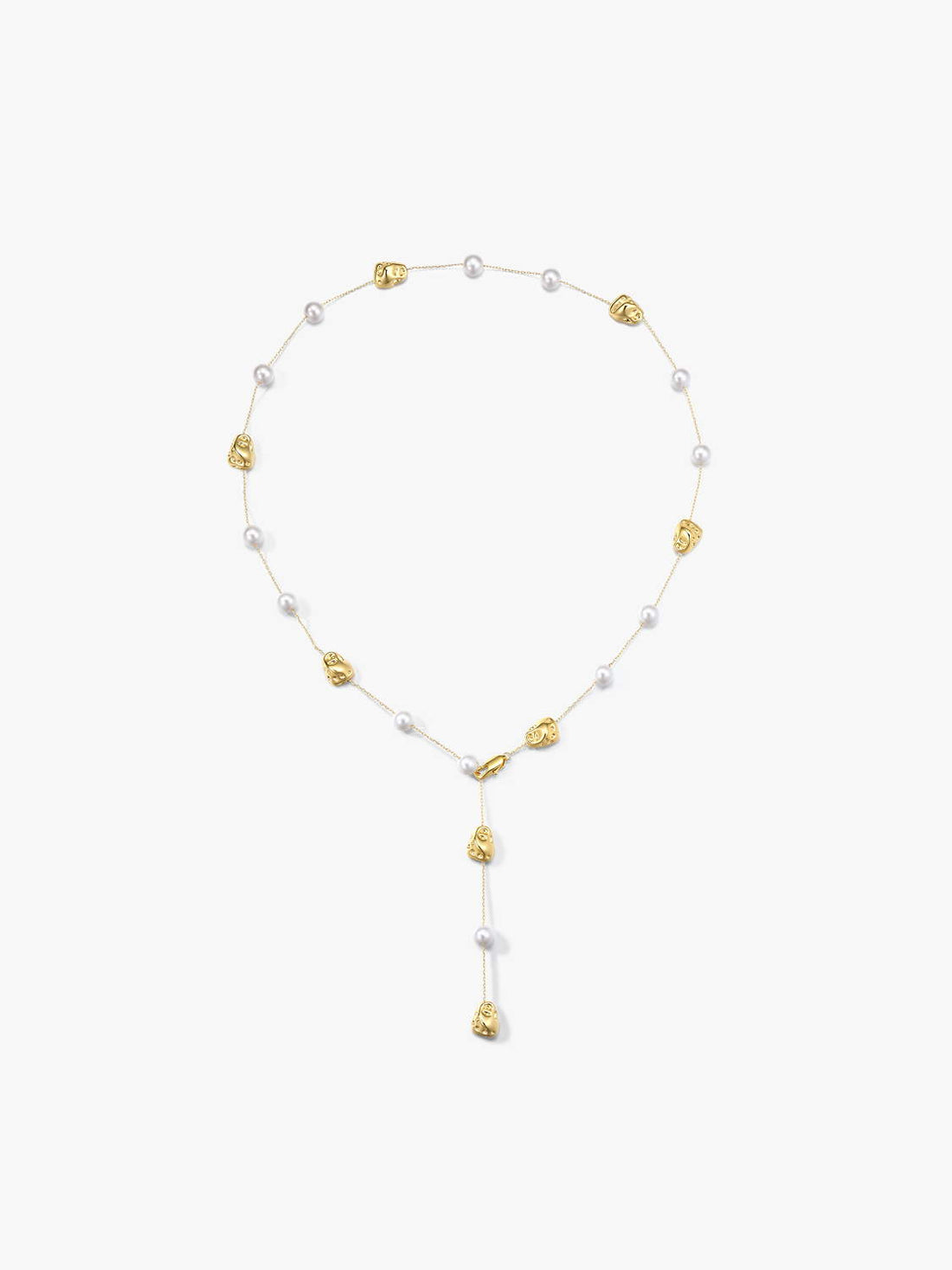 Floating Moonstone  Pearl Necklace