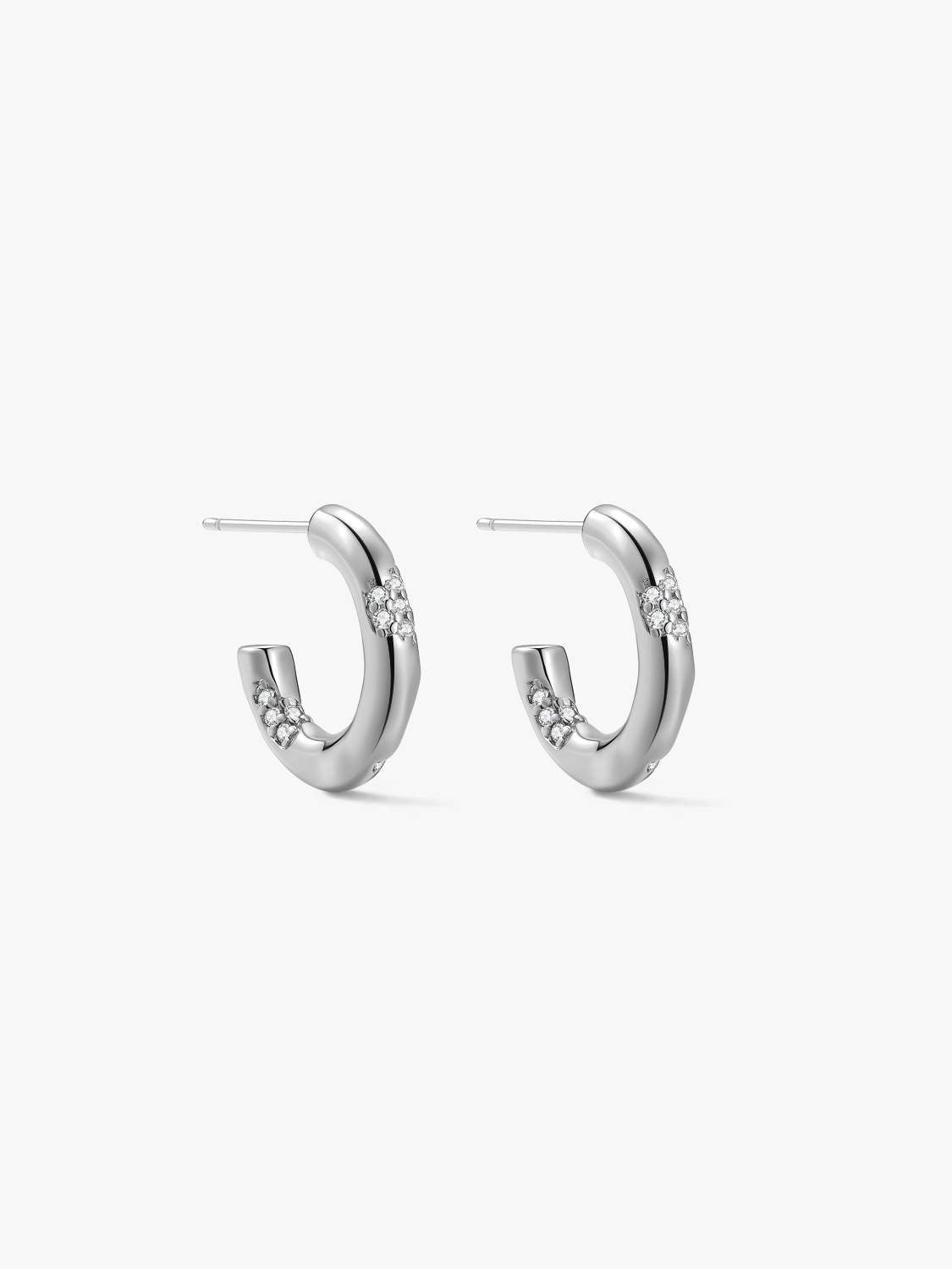 Silver Pavé Hoop