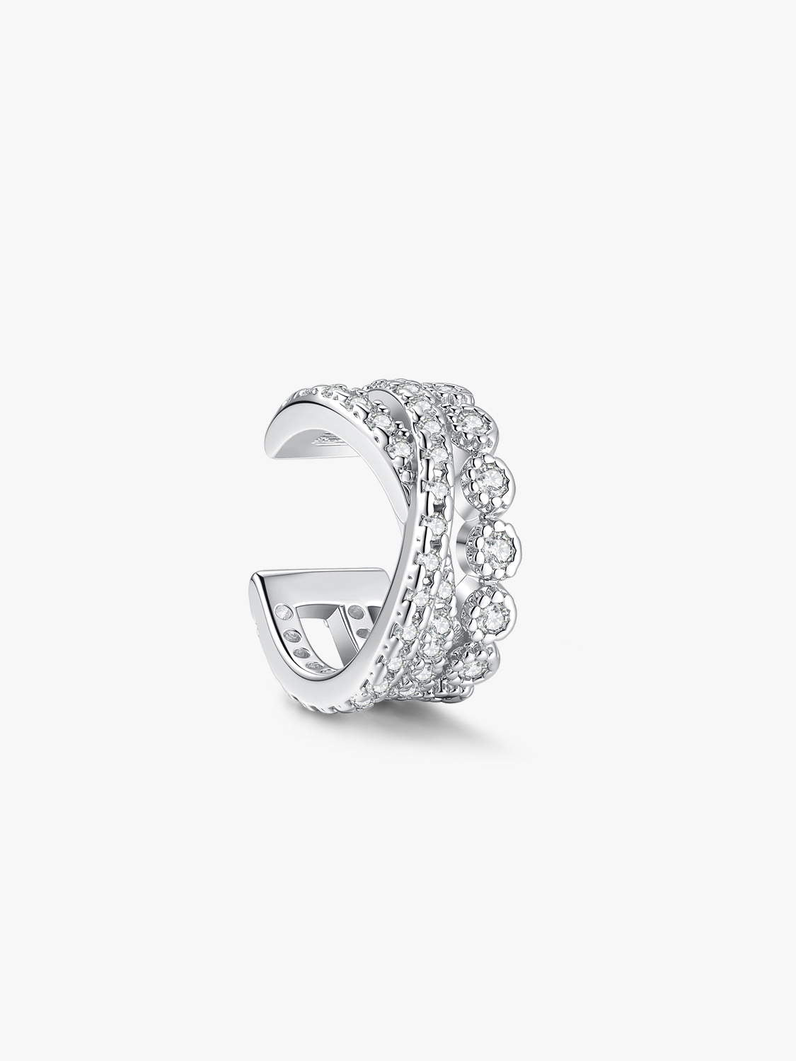 Silver Interlace Ear Cuff