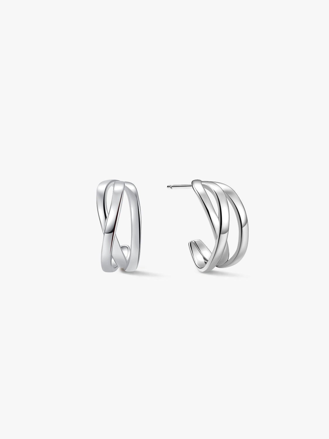 Silver Ribbon Earrings