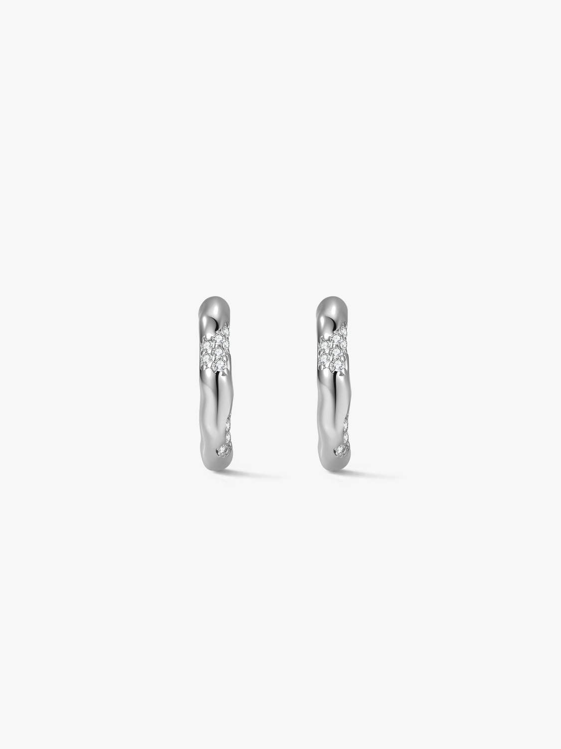Silver Pavé Hoop