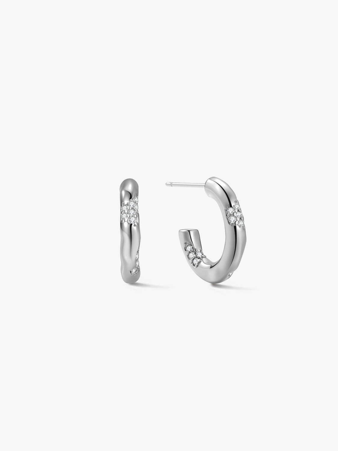 Silver Pavé Hoop