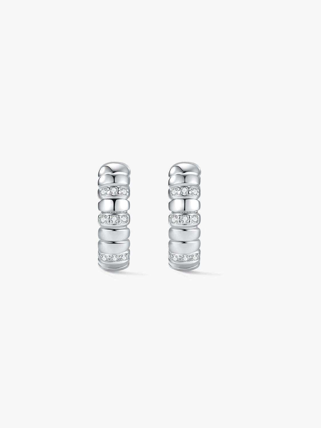 Silver Fluted Hoops