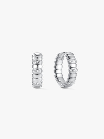 Silver Fluted Hoops