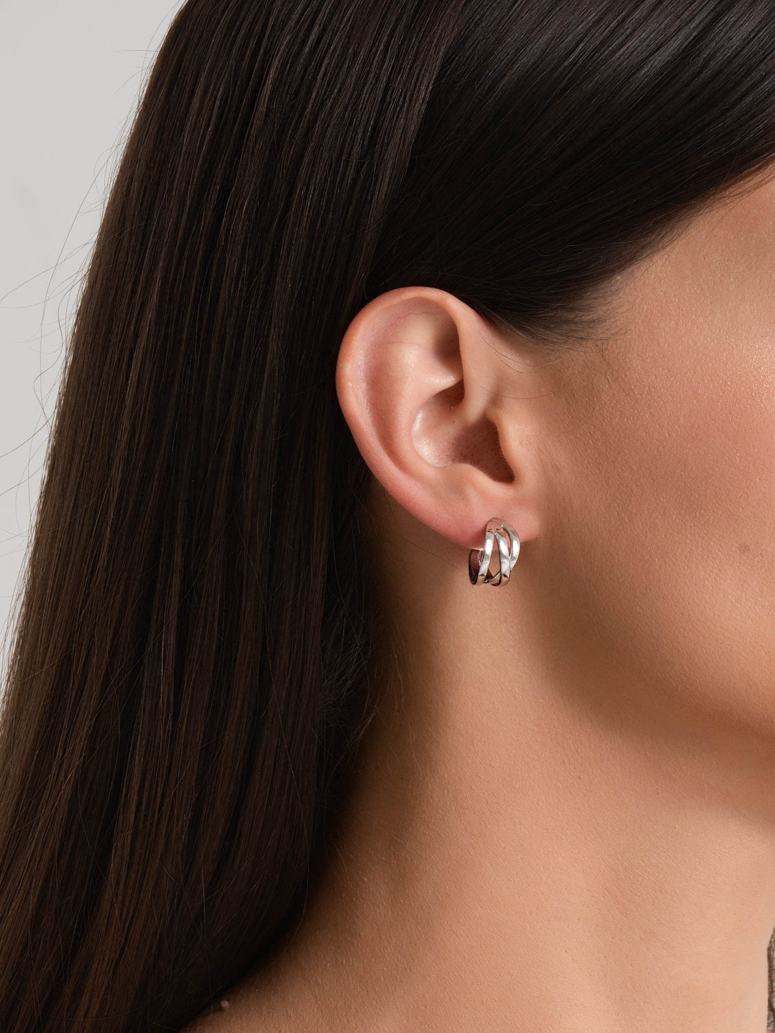 Silver Ribbon Earrings