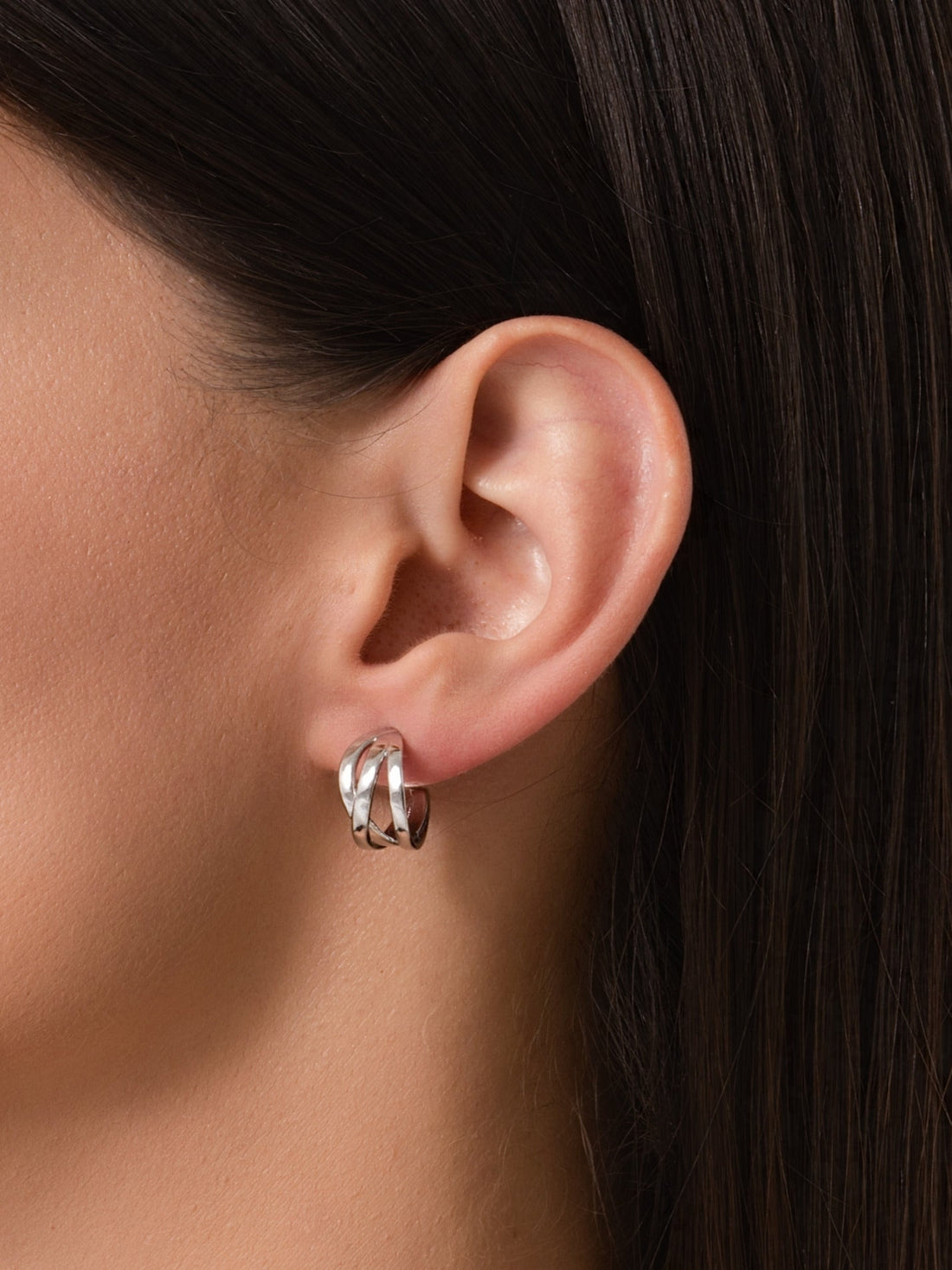Silver Ribbon Earrings