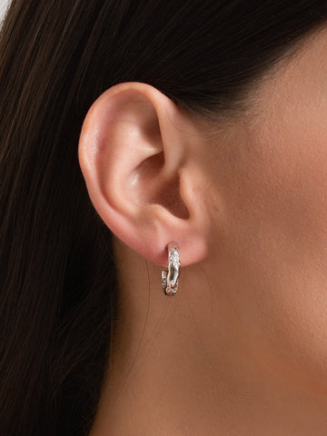 Silver Pavé Hoop