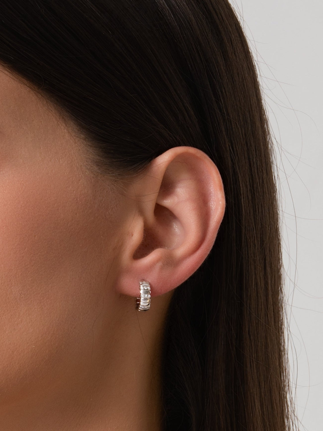 Silver Fluted Hoops