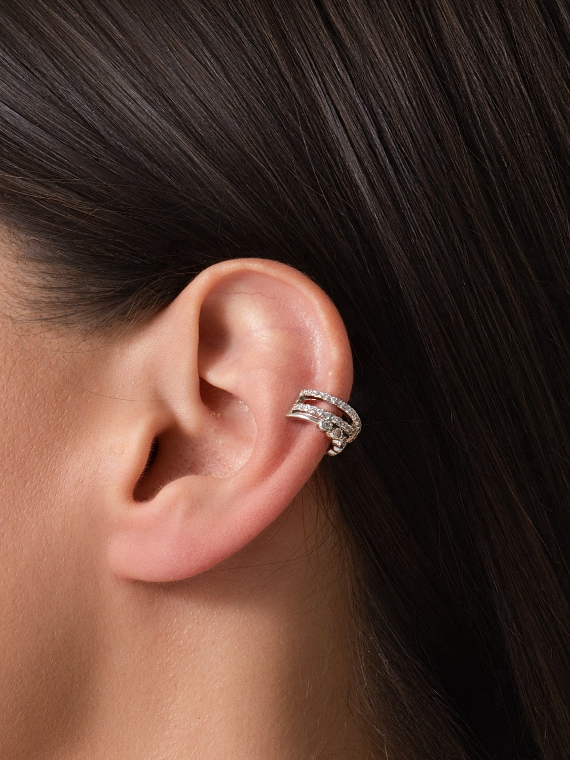 Silver Interlace Ear Cuff