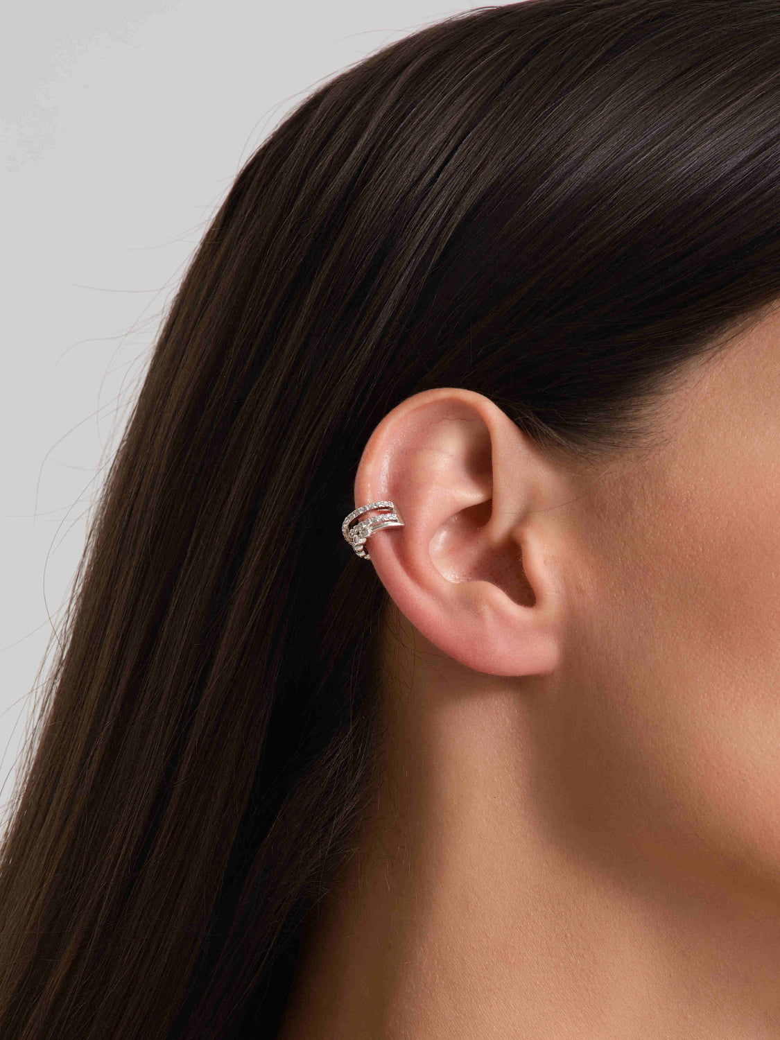 Silver Interlace Ear Cuff