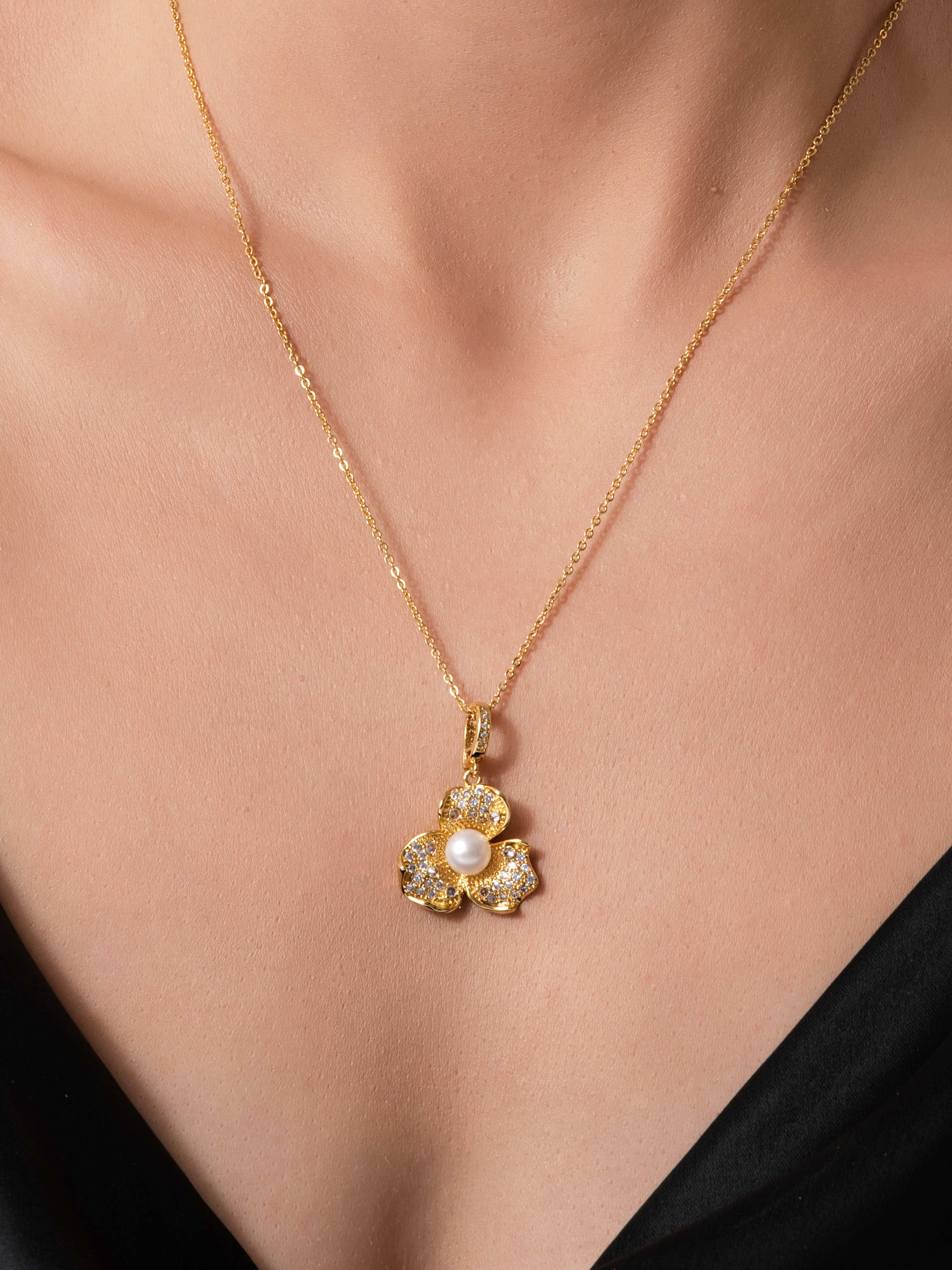 Iris Bloom Pendant Necklace
