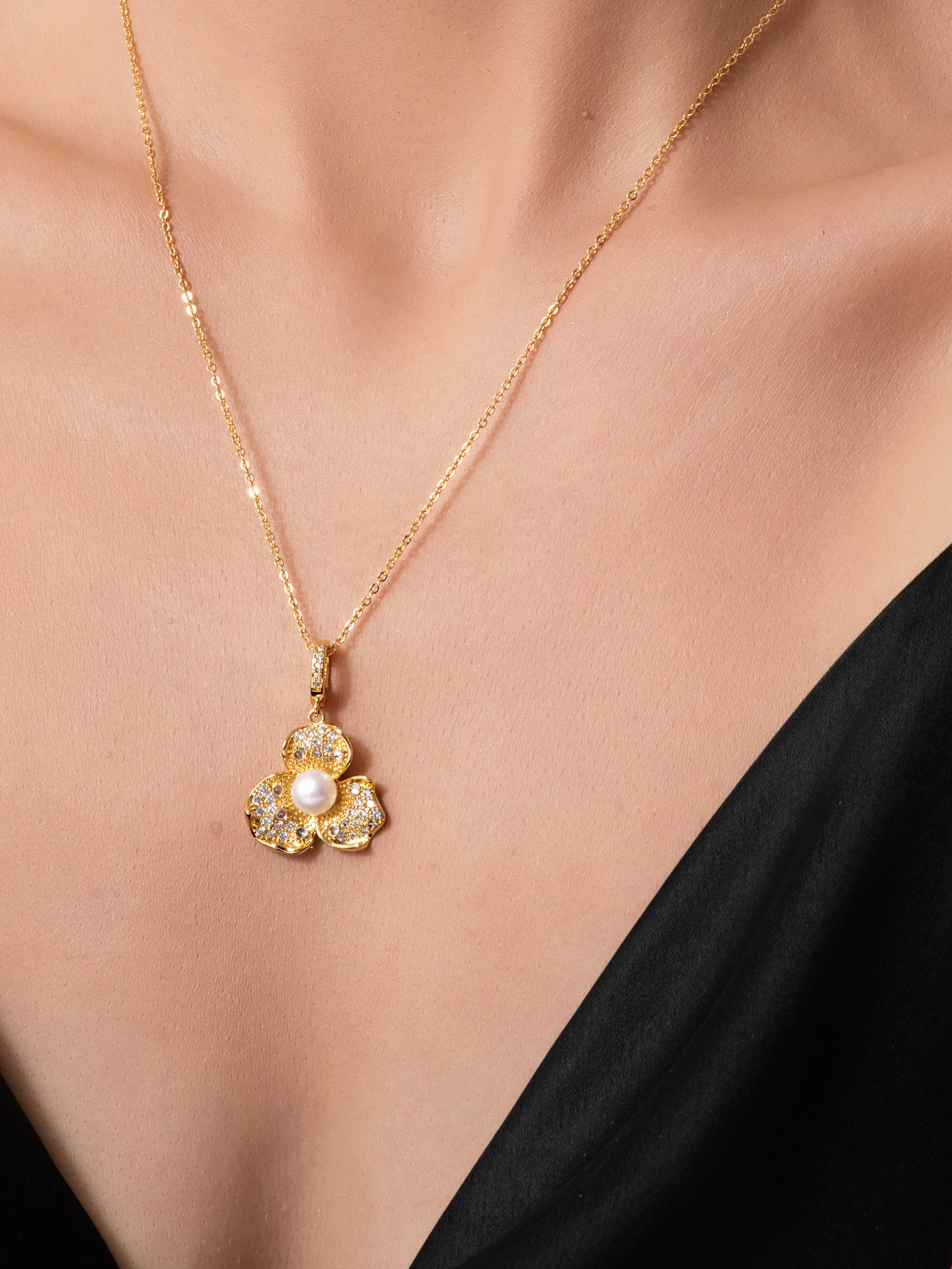 Iris Bloom Pendant Necklace