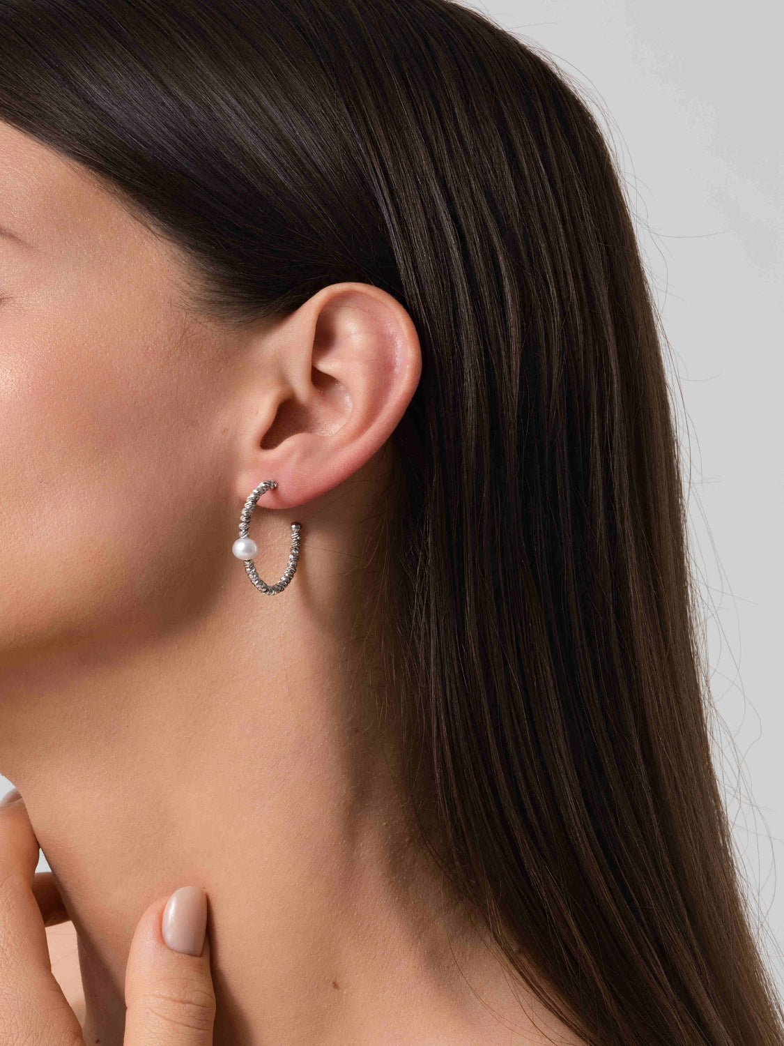 Silver Helix Hoops