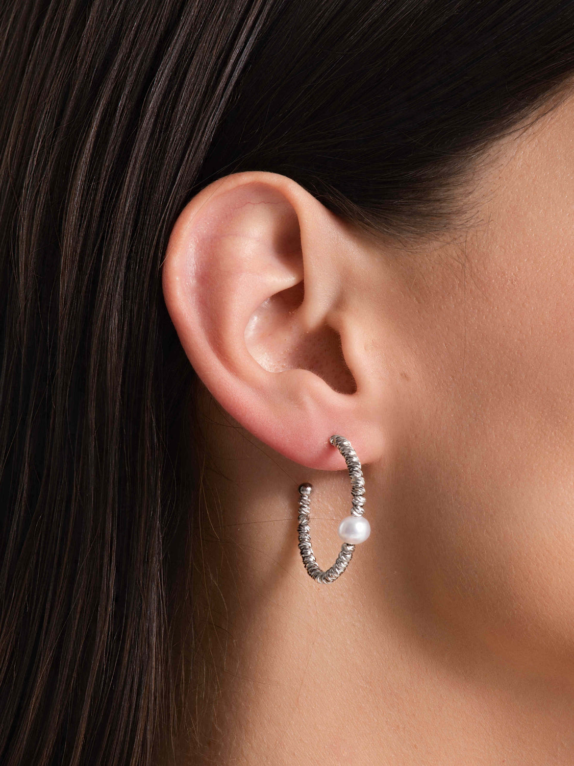 Silver Helix Hoops